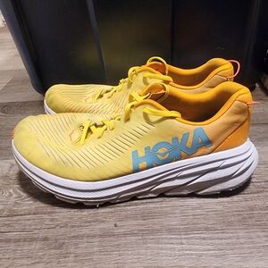 Hoka Mens Yellow and Orange Sneakers